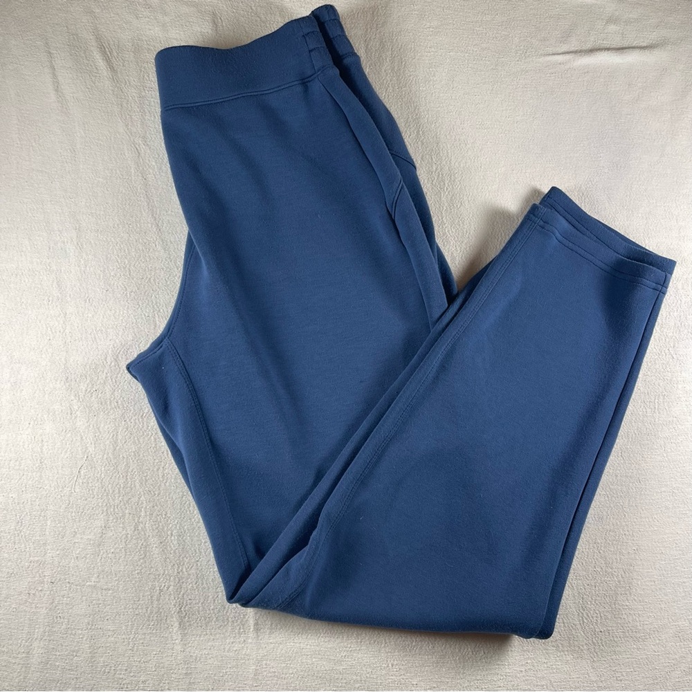 SPANX blue Jogger sweatpants taper leg elastic waist activewear travel